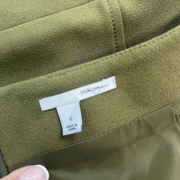 Halogen Skirt size 6 Olive Green Straight Pencil Knee Stretch Career Church Slim - Picture 8 of 8
